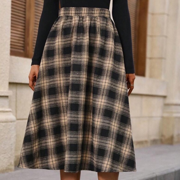 Plaid Print Stretchy High Waist Skirt - Picture 10 of 10